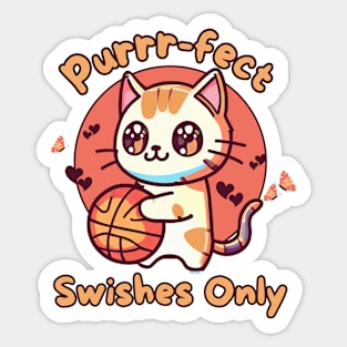 Purrfect basketball player Sticker